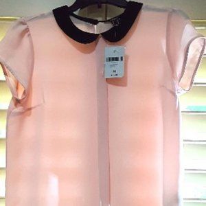 New Pink Shirt with Round Black Collar